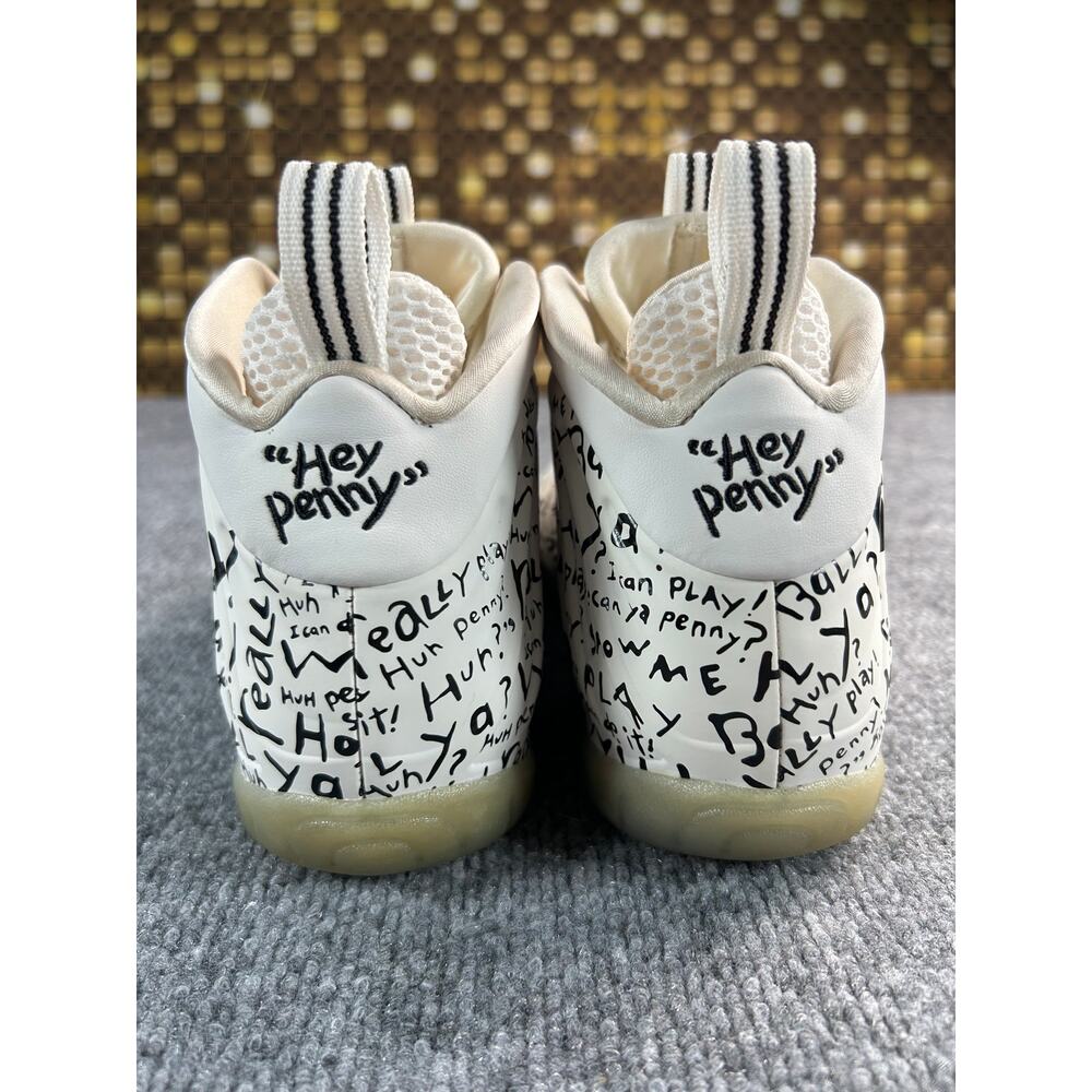 Nike Little Posite One Graffiti GS White Black Glow Youth Size 6Y W7Foamposite - Picture 4 of 11